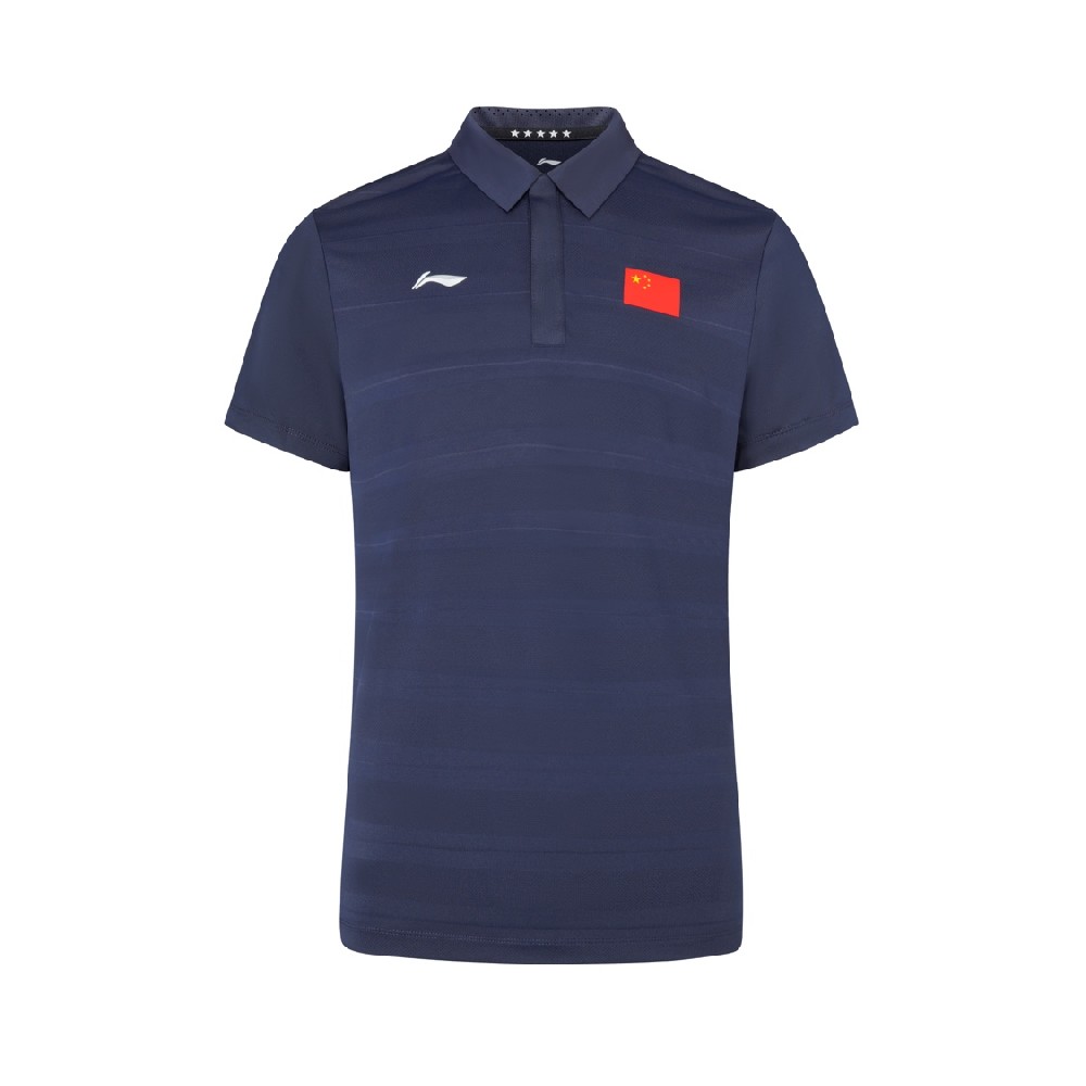 李寧國家隊短袖Polo衫 墨水藍(lán)/標(biāo)準(zhǔn)白APLS231-1/-2