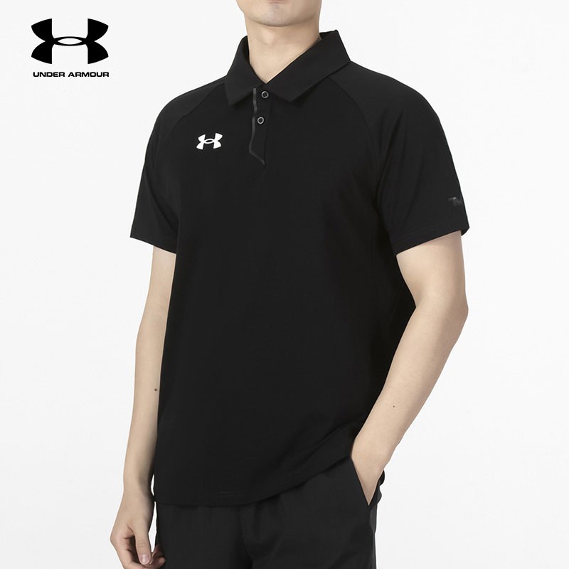 安德瑪短袖POLOS衫運動服跑步健身訓練舒適快干透氣寬松翻領棉質T恤 22500515-001