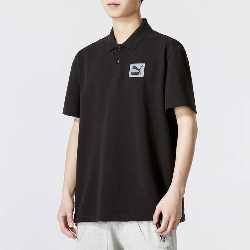 彪馬男裝2023夏季新款運動服時尚健身訓練舒適透氣T恤短袖POLO衫 622147-01