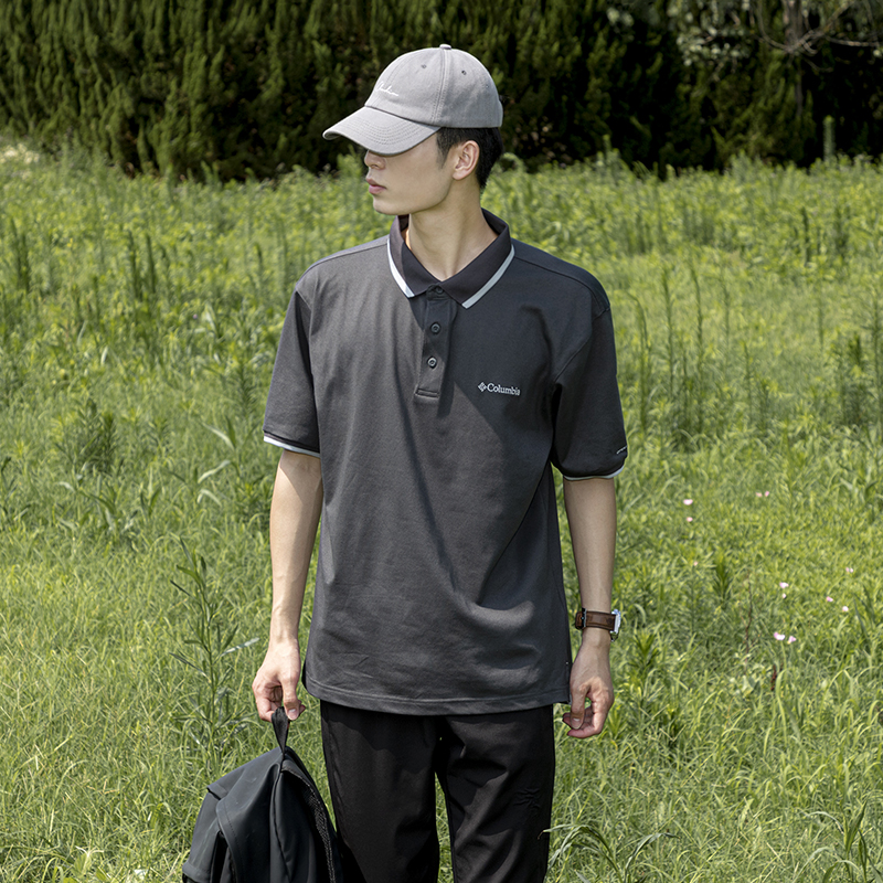 哥倫比亞戶(hù)外春夏新品男子速干短袖T恤吸濕清爽透氣POLO衫AE0412464/012