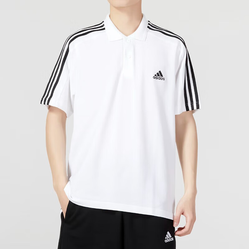 阿迪達(dá)斯 polo衫男裝運動服跑步訓(xùn)練健身快干透氣翻領(lǐng)半袖T恤 IC9312