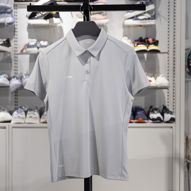 李寧短袖POLO女子2025新款團(tuán)購速干涼爽商務(wù)休閑翻領(lǐng)T恤APLV028-11