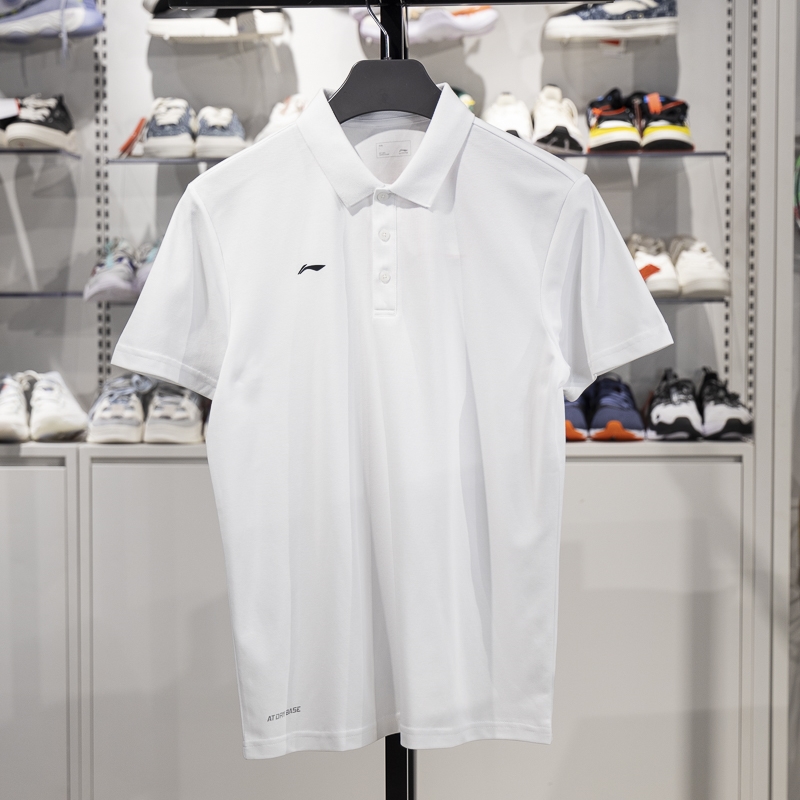李寧短袖POLO衫男子2025新款夏季透氣商務休閑翻領(lǐng)運動T恤APLV495-1
