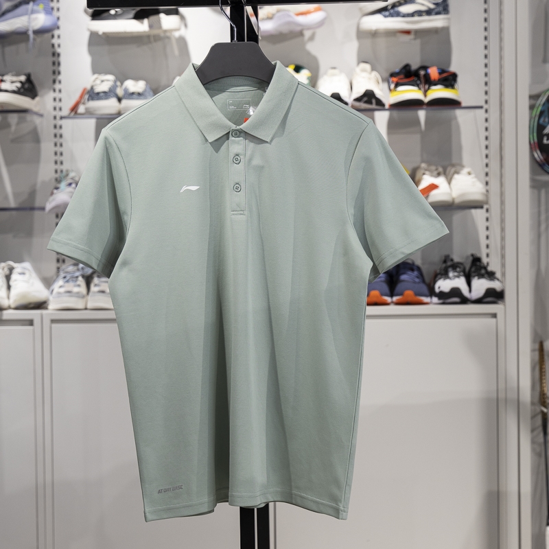 李寧短袖POLO衫男子2025新款夏季透氣商務休閑翻領(lǐng)運動T恤APLV495-2