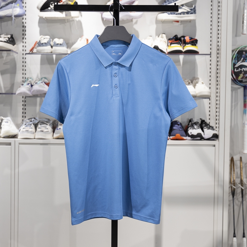 李寧短袖POLO衫男子2025新款夏季透氣商務休閑翻領(lǐng)運動T恤APLV495-5