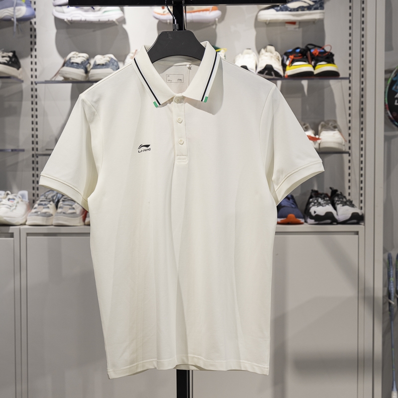 李寧男短袖POLO衫2025新款團購系列夏季舒適透氣翻領(lǐng)T恤APLV063-1