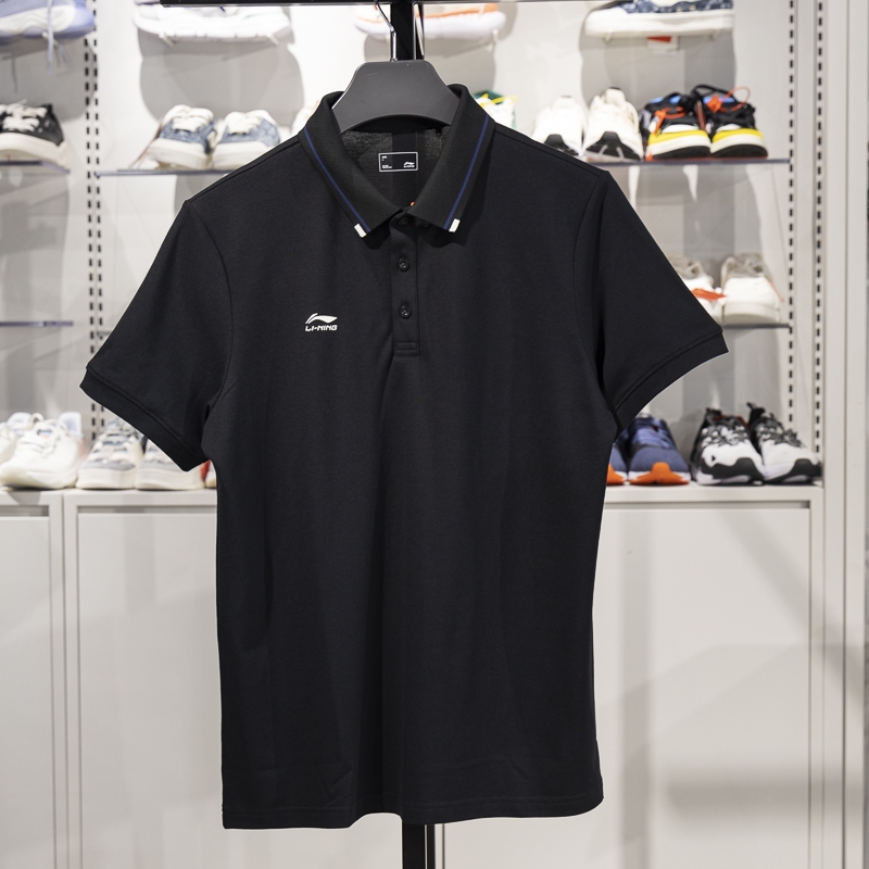 李寧男短袖POLO衫2025新款團購系列夏季舒適透氣翻領(lǐng)T恤APLV063-2