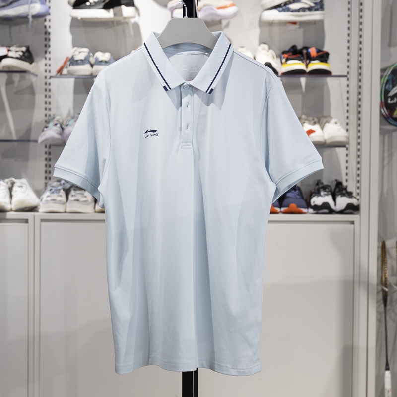 李寧男短袖POLO衫2025新款團購系列夏季舒適透氣翻領(lǐng)T恤APLV063-3