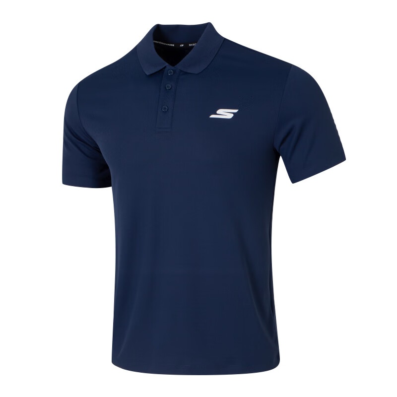 斯凱奇Polo衫男25新款翻領(lǐng)短袖T恤健身短袖半袖運動服P122M053-02MZ