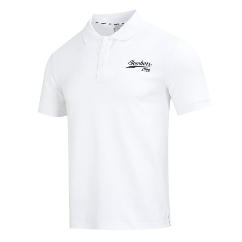 斯凱奇短袖男士新款黑色透氣運動休閑翻領(lǐng)商務(wù)POLO衫T恤L223M110-0019