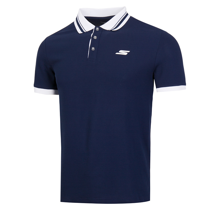 斯凱奇男士短袖男裝2025夏季新款休閑T恤衫運動服翻領POLO衫半袖P224M116-05CT