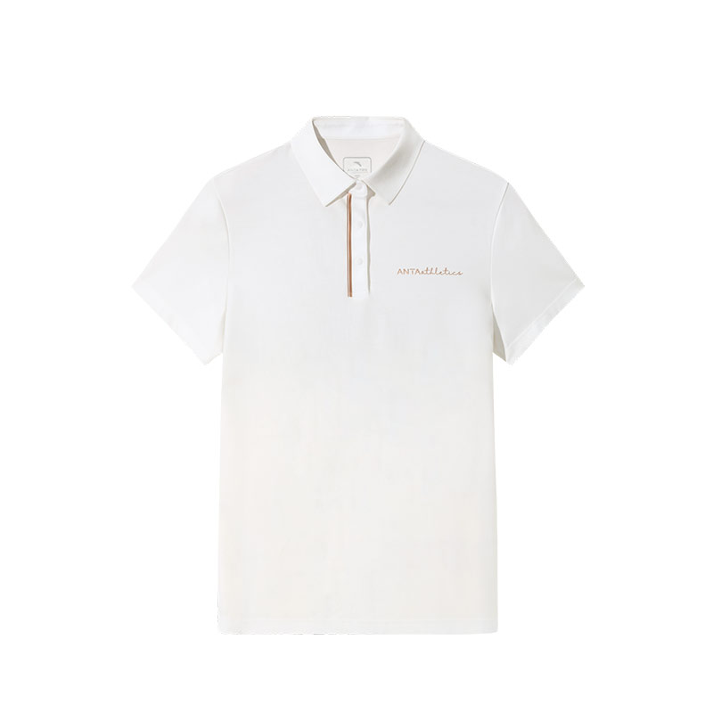 安踏快干polo丨公主線正肩短袖女款夏季翻領(lǐng)透氣網(wǎng)球T恤休閑上衣162527119-1