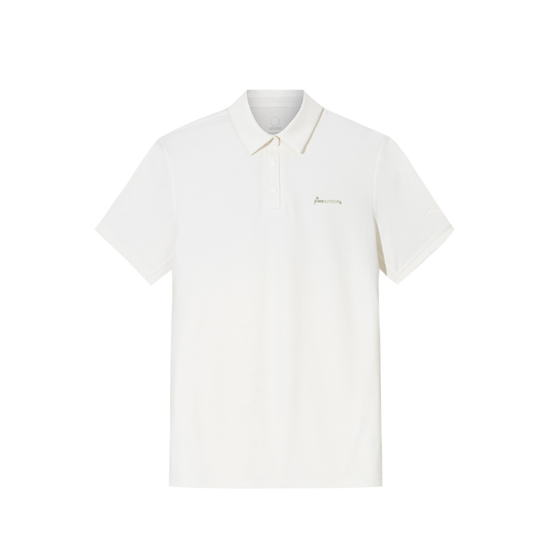 安踏冰絲polo丨戶外休閑翻領(lǐng)短袖女夏季新款透氣t恤上衣162526107-1