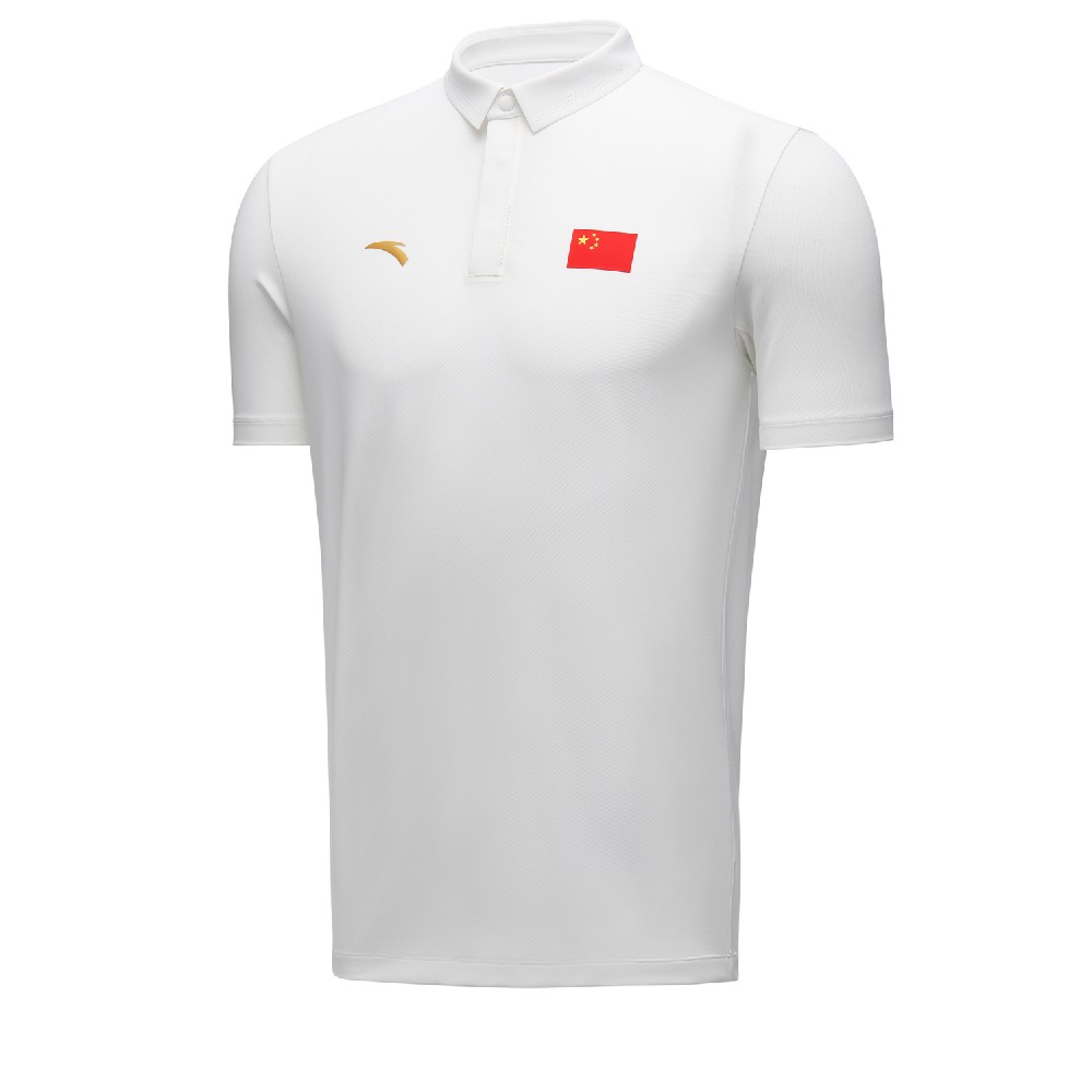 ANTA安踏25款中國國旗POLO衫中國國家隊翻領(lǐng)運動T恤CHINA速干冰膚452520103-1