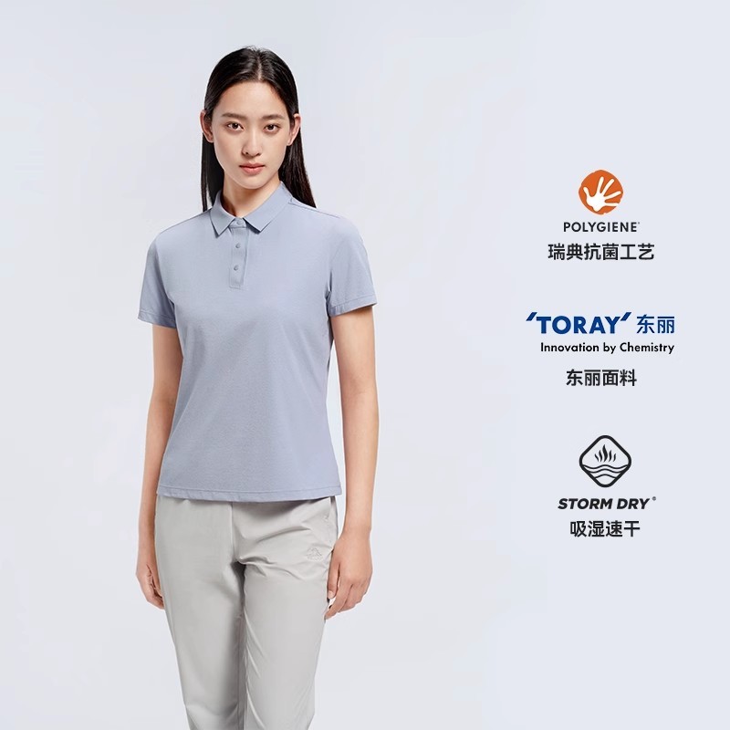 伯希和戶外polo衫女25新款防曬速干短袖上衣抗菌吸汗運動半袖內搭125215008